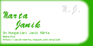 marta janik business card